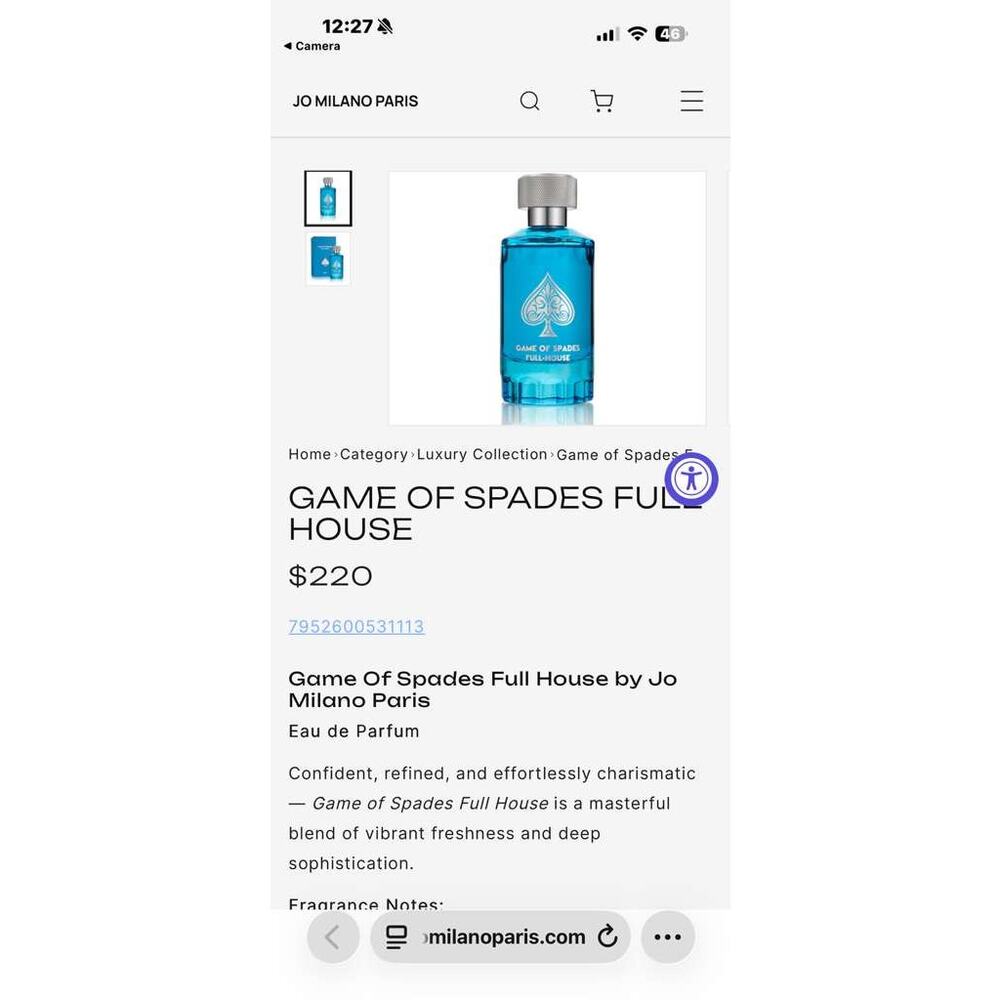 Game of Spades Full House Eau de Parfum by Jo Milano Paris 100ml 3.4 Oz - Picture 3 of 3